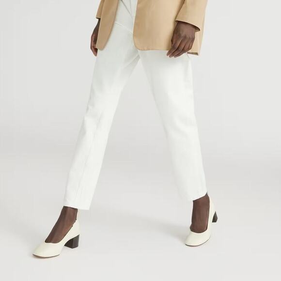 EVERLANE The Day Heel White Bone Stacked Shoes Slip On Italian Leather 8.5 NEW - Picture 5 of 14